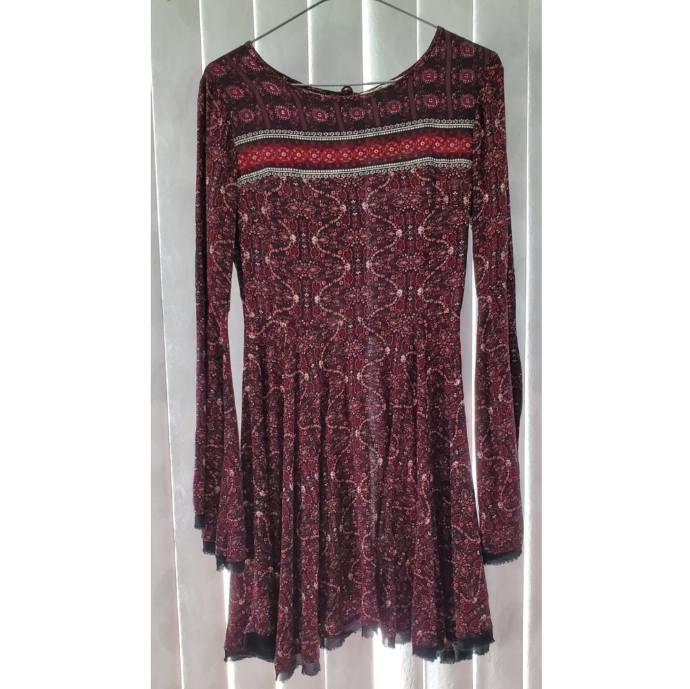 BLUENOTES Paisley Asymmetrical Peasant Dress - Size S